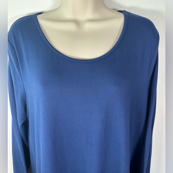 New Directions Navy Blue Scoop Neck Knit Dress - Size Large - Picture 5 of 5